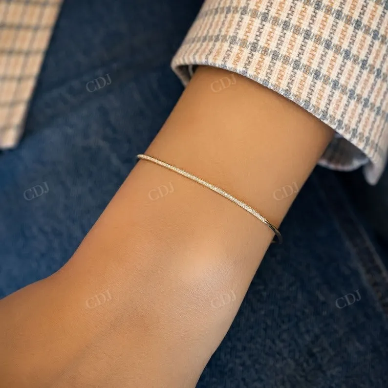 0.16CTW Lab Grown Diamond Flexible Thin Bangle Bracelet