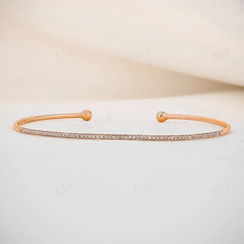 0.16CTW Lab Grown Diamond Flexible Thin Bangle Bracelet