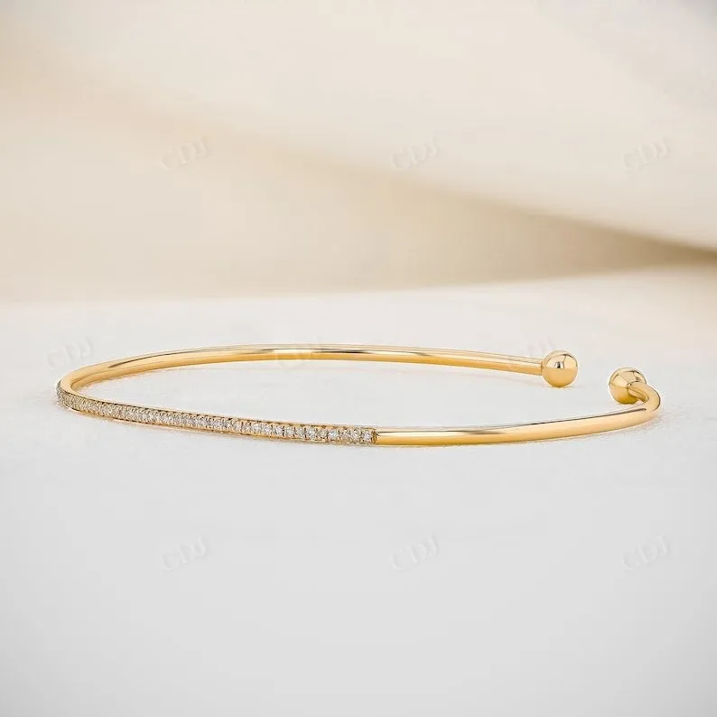0.16CTW Lab Grown Diamond Flexible Thin Bangle Bracelet