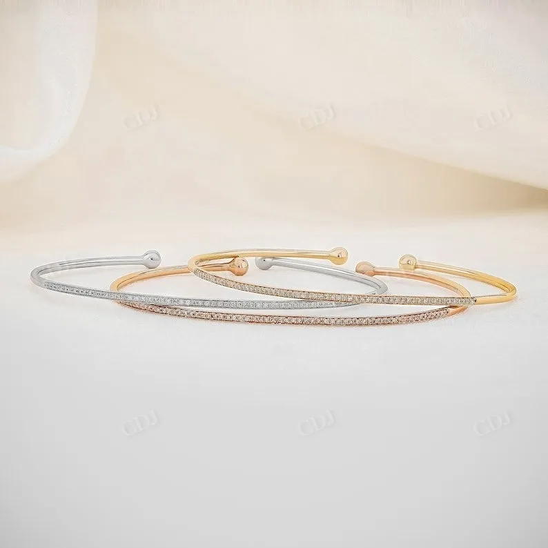 0.16CTW Lab Grown Diamond Flexible Thin Bangle Bracelet