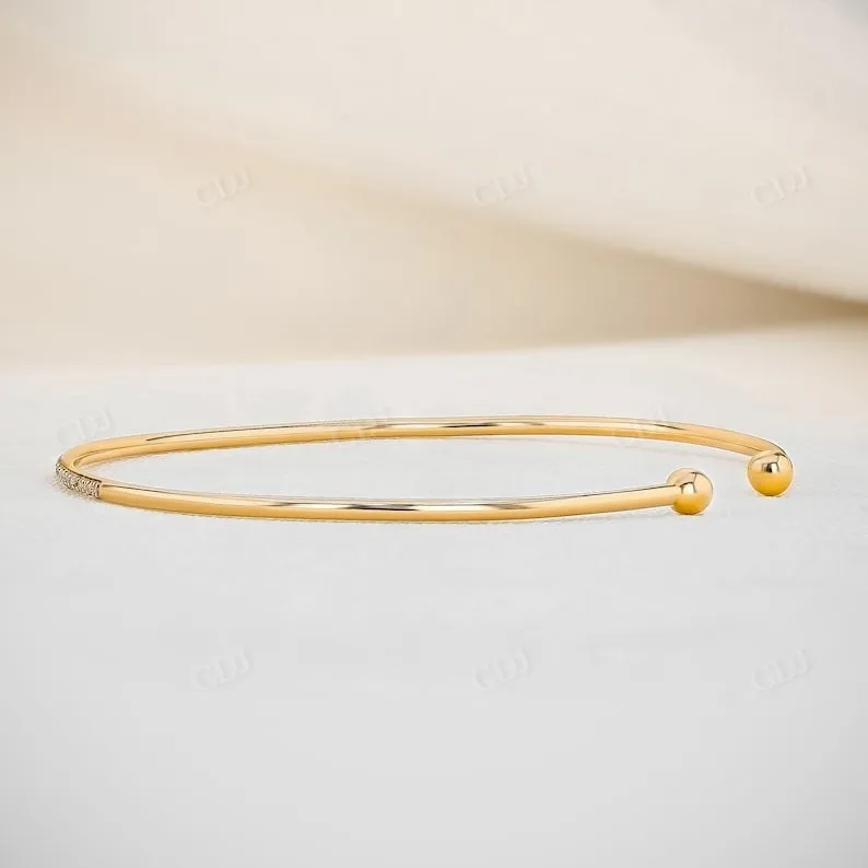 0.16CTW Lab Grown Diamond Flexible Thin Bangle Bracelet