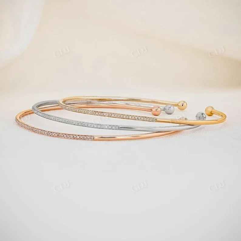 0.16CTW Lab Grown Diamond Flexible Thin Bangle Bracelet