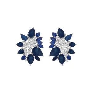 14K GOLD DIAMOND AND SAPPHIRE MELINDA EARRINGS