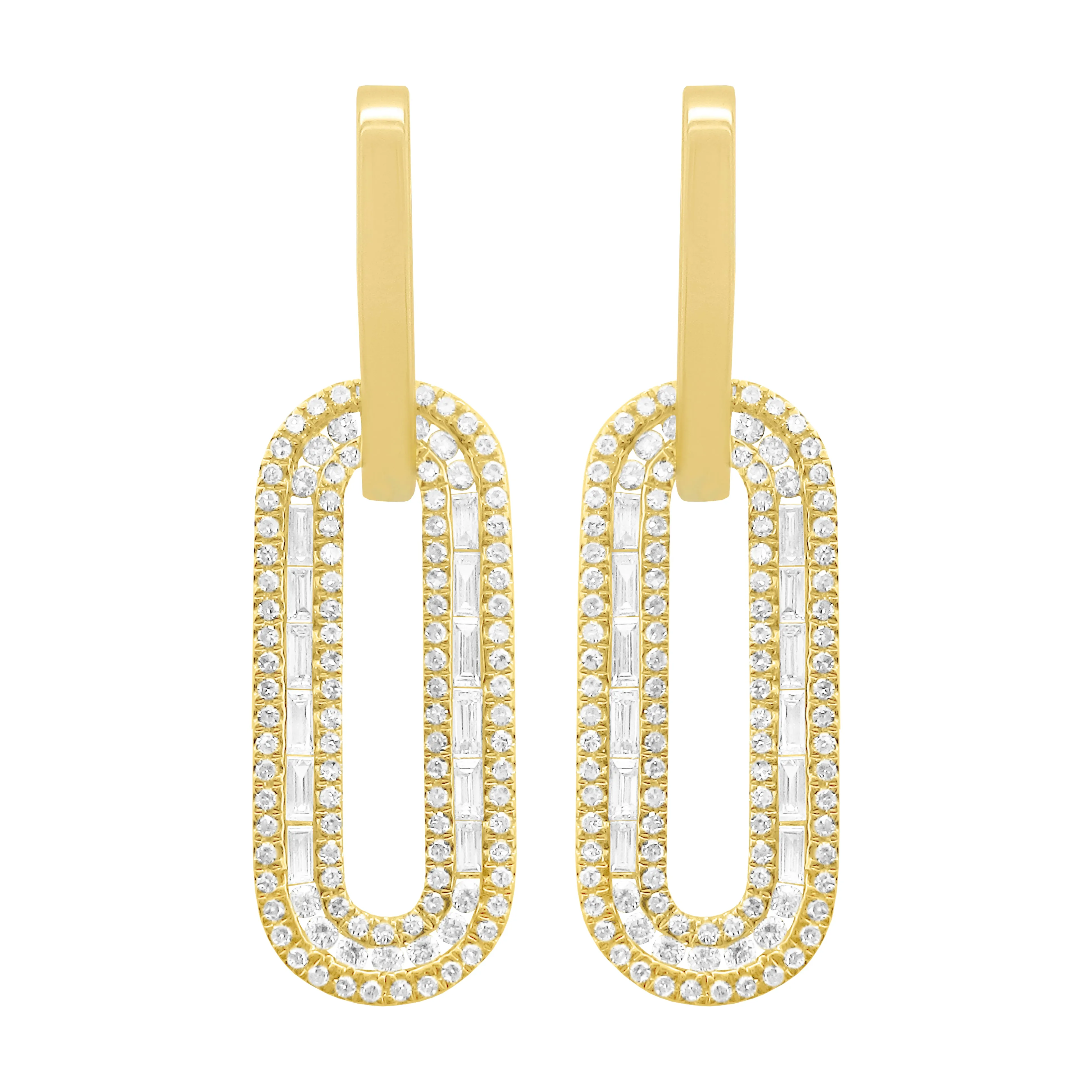 14K GOLD DIAMOND BAGUETTE LILAH EARRINGS