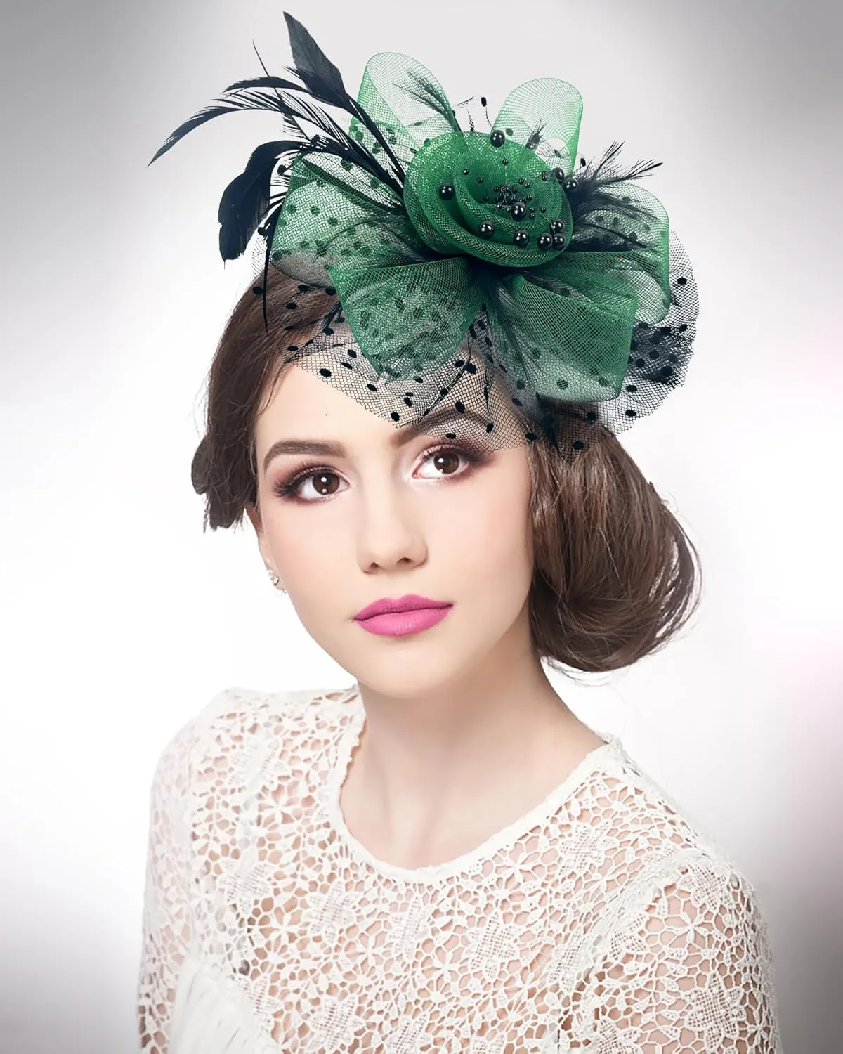 1920s 50s Vintage Fascinators Hat for Women Tea Party Halloween Headband Flower Bridal Shower Weddings Themed Events