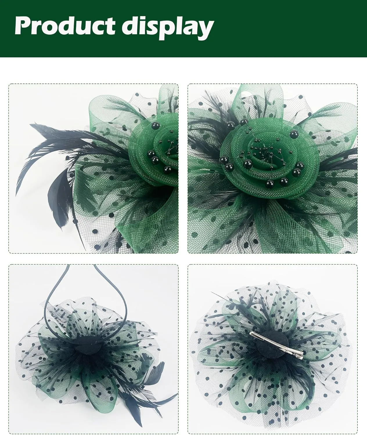 1920s 50s Vintage Fascinators Hat for Women Tea Party Halloween Headband Flower Bridal Shower Weddings Themed Events