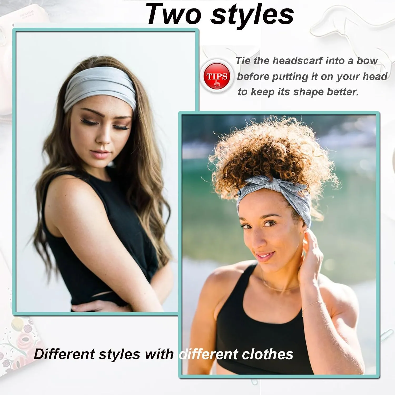 4 Pieces Knotted Women's Headbands - Adjustable Elastic, Non-Slip Sweat Soft, Solid Color Simple Versatile Hair Accessory for Yoga Workout