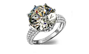 4.75 Carat Cubic Zirconia Jewelry White Gold Plated Rings