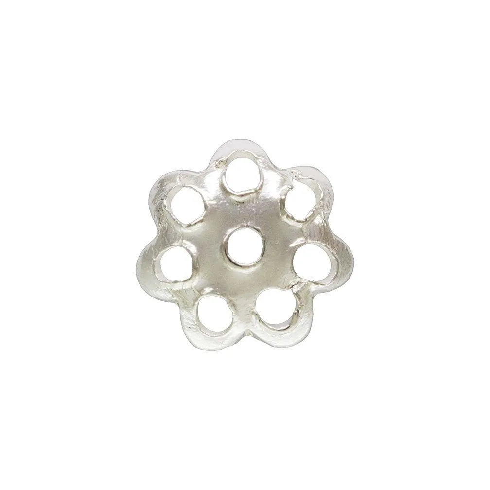 4.9mm Flower Bead Cap, Sterling Silver. Made in USA. #5020167