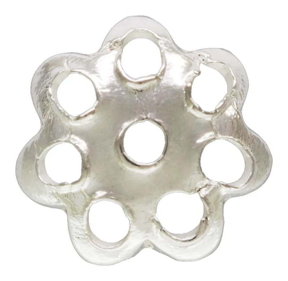4.9mm Flower Bead Cap, Sterling Silver. Made in USA. #5020167