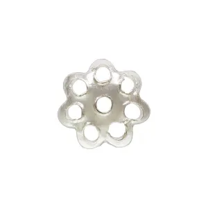 4.9mm Flower Bead Cap, Sterling Silver. Made in USA. #5020167