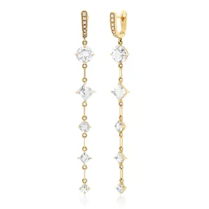 5 Stone White Topaz Gemdrop Earrings