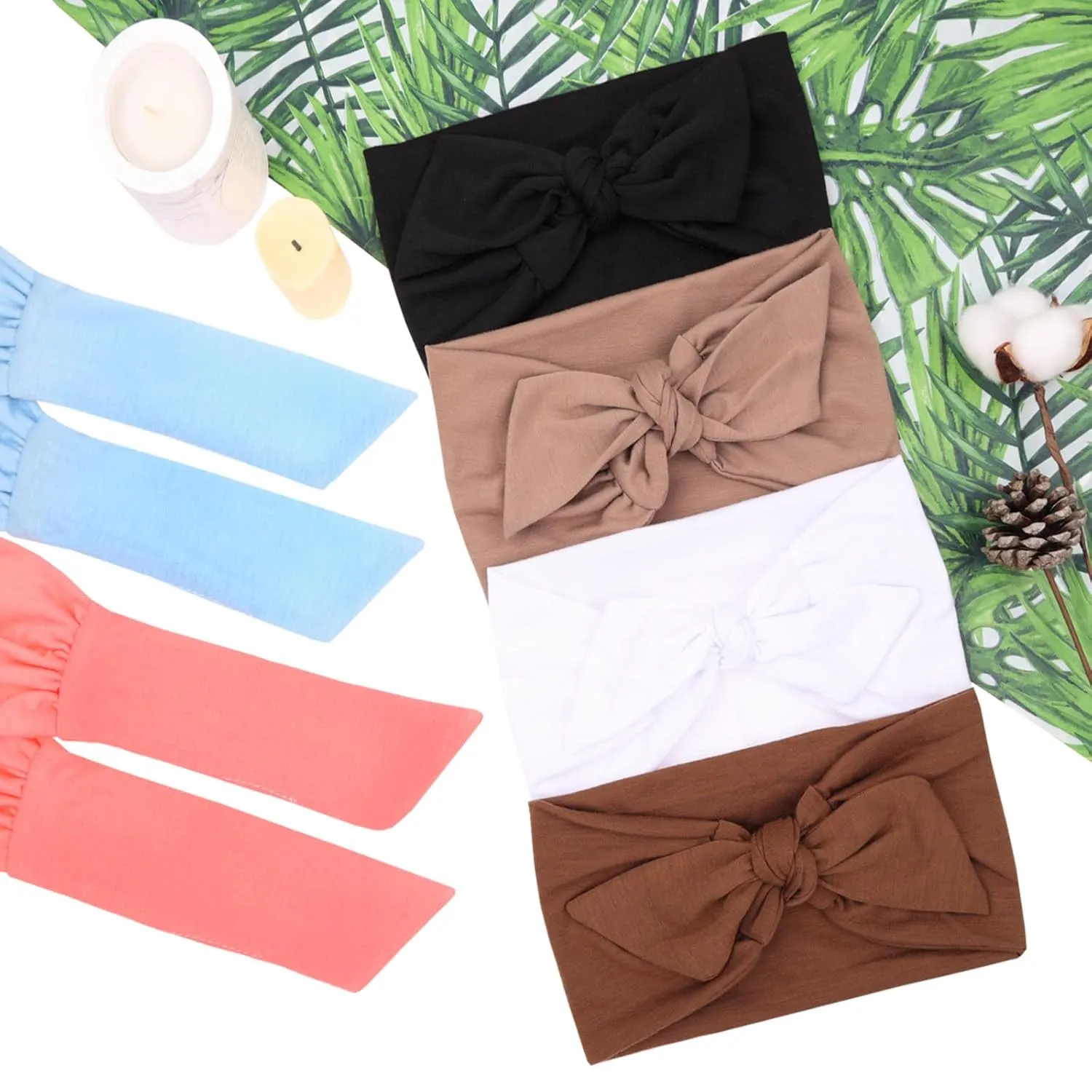 6-Piece Adjustable Knotted Non-Slip Elastic Headbands for Women's Workout, Yoga, Running & Sport