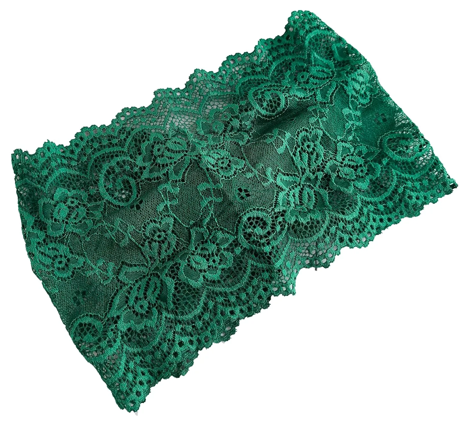 6'' Wide Lace Headbands for Women Headcovering Church Lace Headwrap for Women (Hunter Green, One Size)