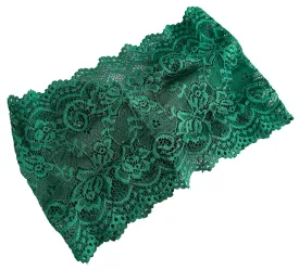 6'' Wide Lace Headbands for Women Headcovering Church Lace Headwrap for Women (Hunter Green, One Size)