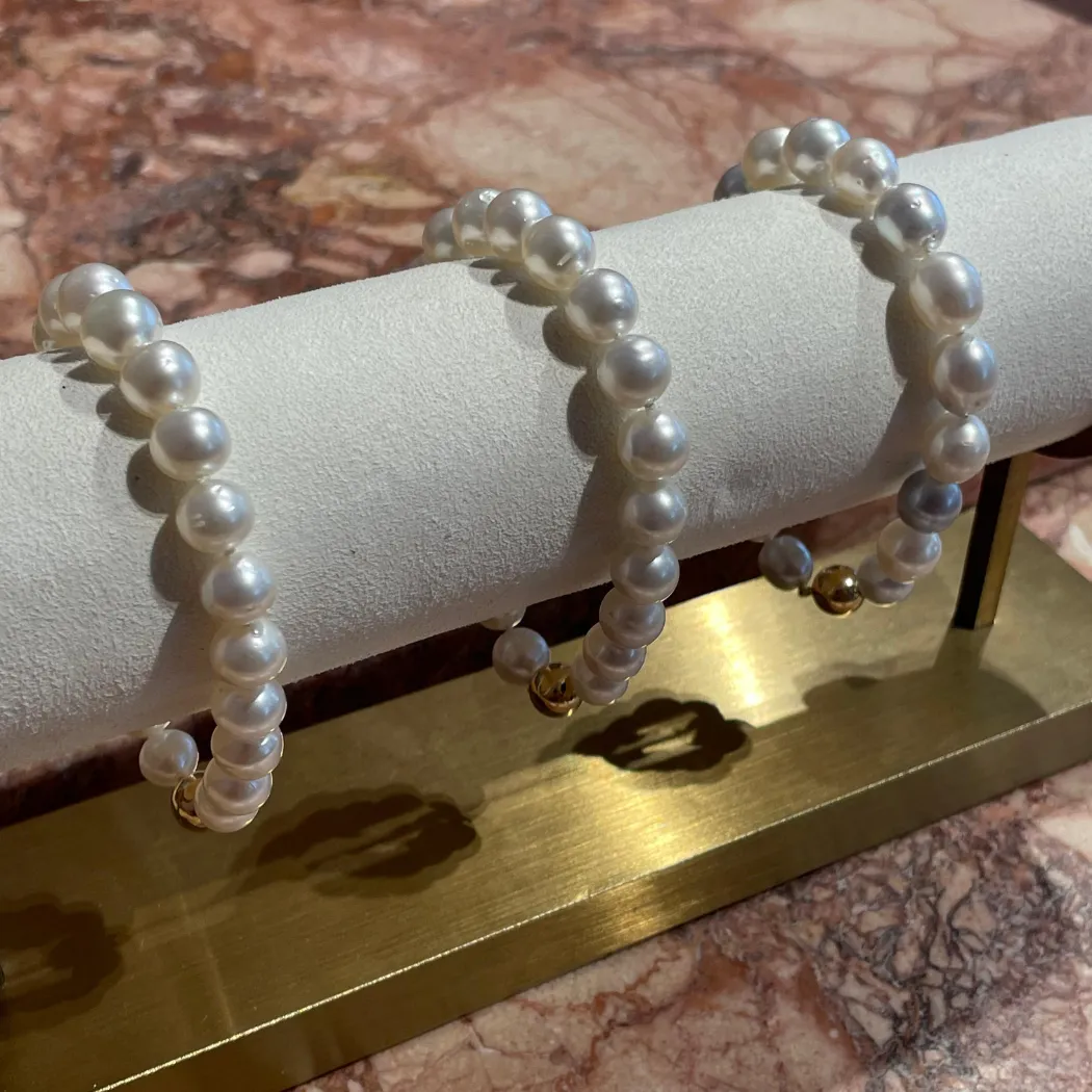 8-9mm C1 Oval White Silver South Sea Pearl Bracelet