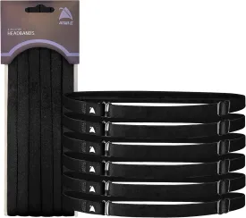 Adjustable Skinny Headbands, Elastic Hair Bands with Non Slip Silicone Grip, Lightweight and Comfortable for Women and Men (Pack of 6)