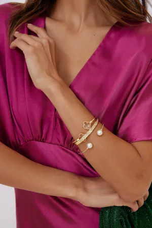 Amira Cuff Bracelet with Pearl Ends