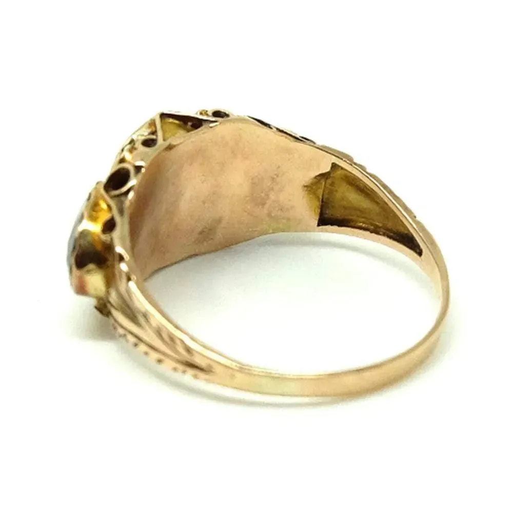 Antique Edwardian 1912 Garnet 9ct Yellow Gold Ring