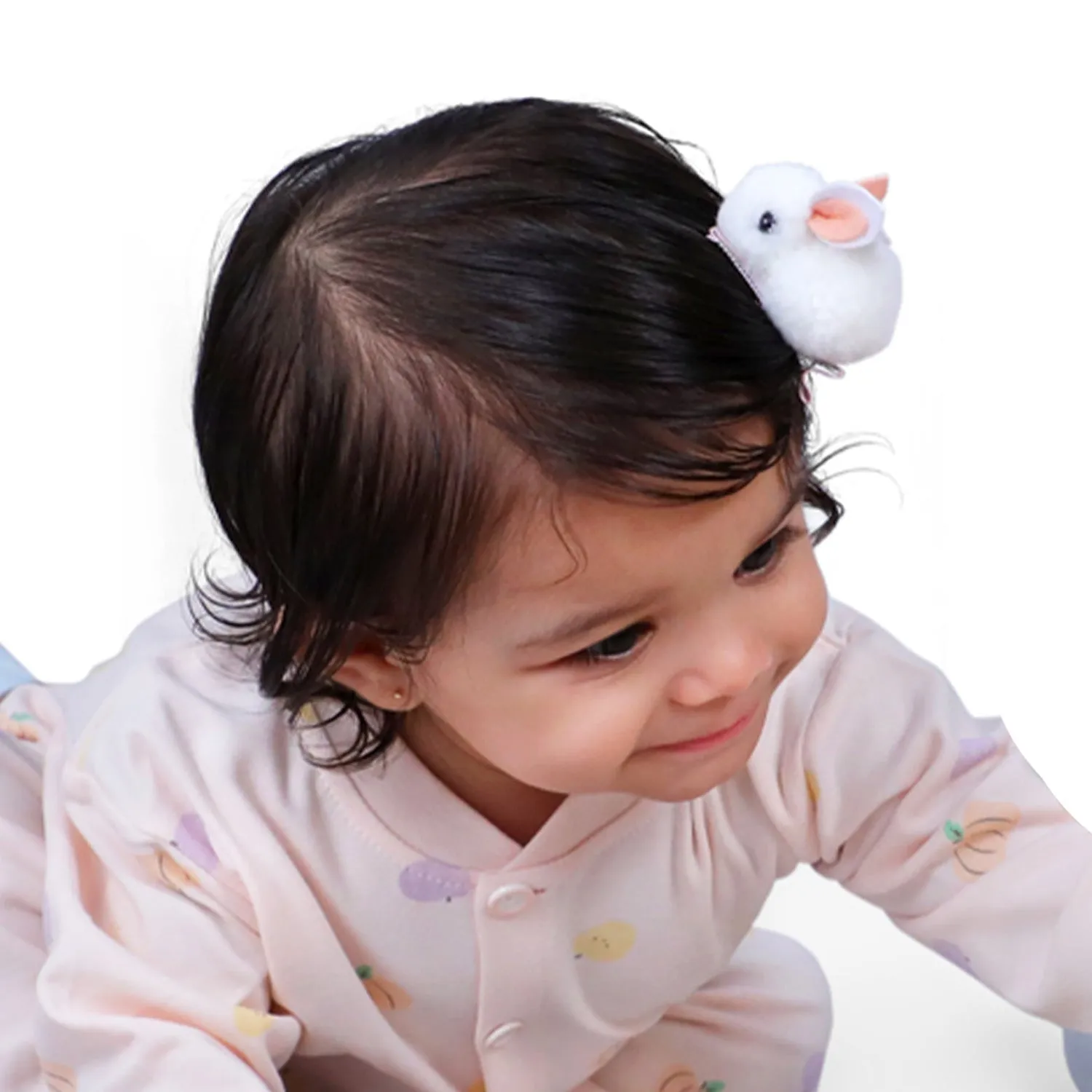 Aura Floral Hair Clips Set 9 Pcs - White, Pink