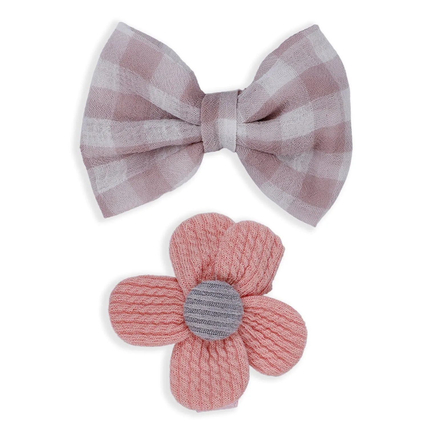 Aura Floral Hair Clips Set 9 Pcs - White, Pink