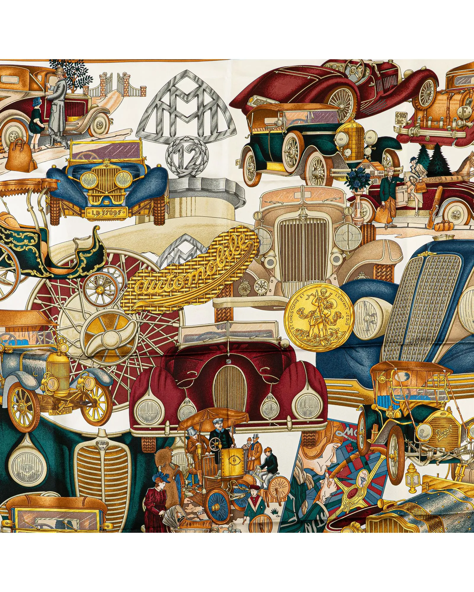 Automobile Print Silk Scarf