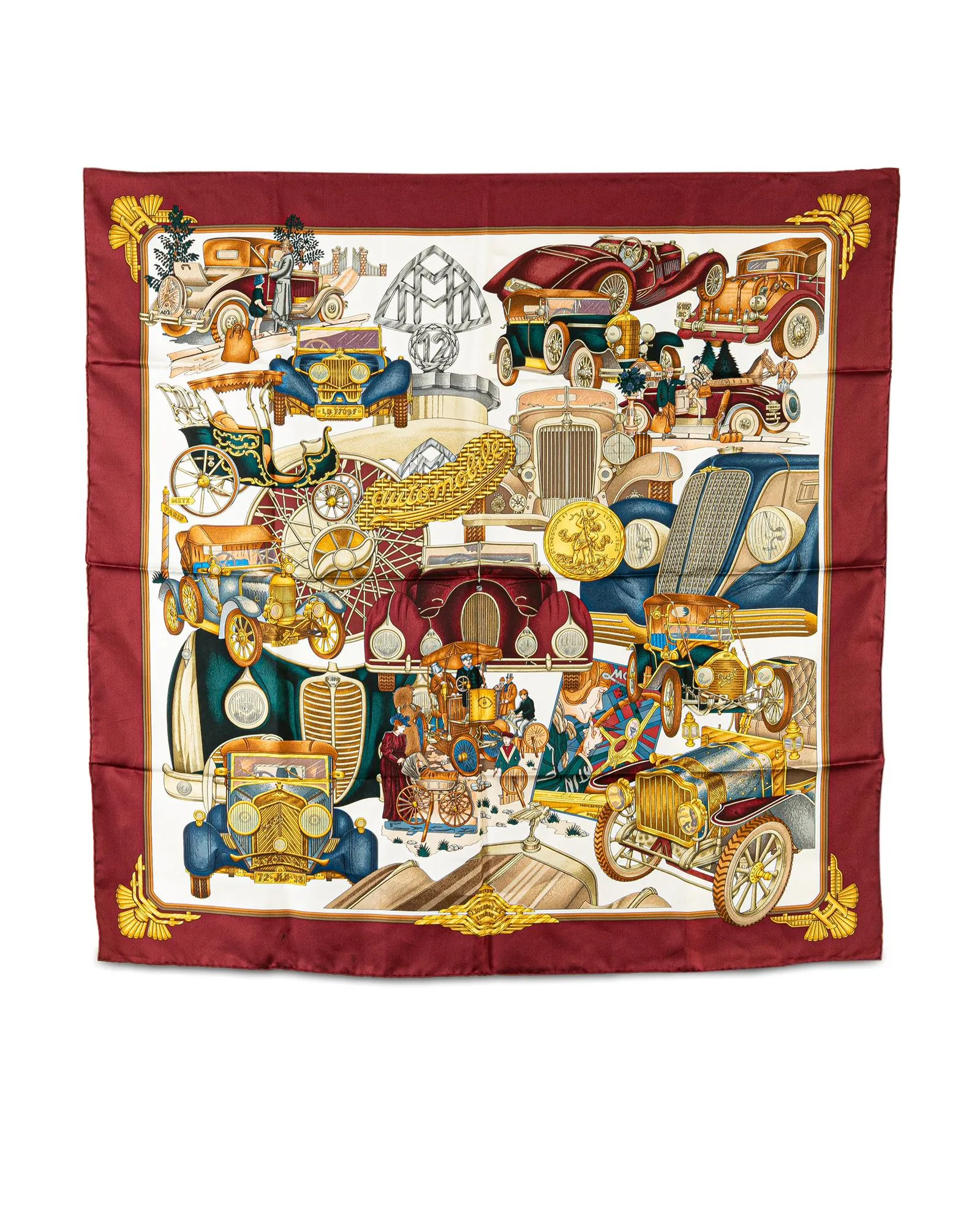 Automobile Print Silk Scarf