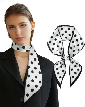 AWAYTR Long Silk Feel Scarf Women Hair Scarf Satin Neck Scarf Tie Bandana Headband Scarf Edge Wrap Head Scarf Purse Handbags