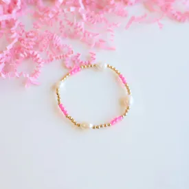 Beaded Blondes | Hot Pink Pearl Poppi Bracelet