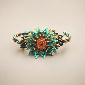 Beaded Headband with Flower (5)