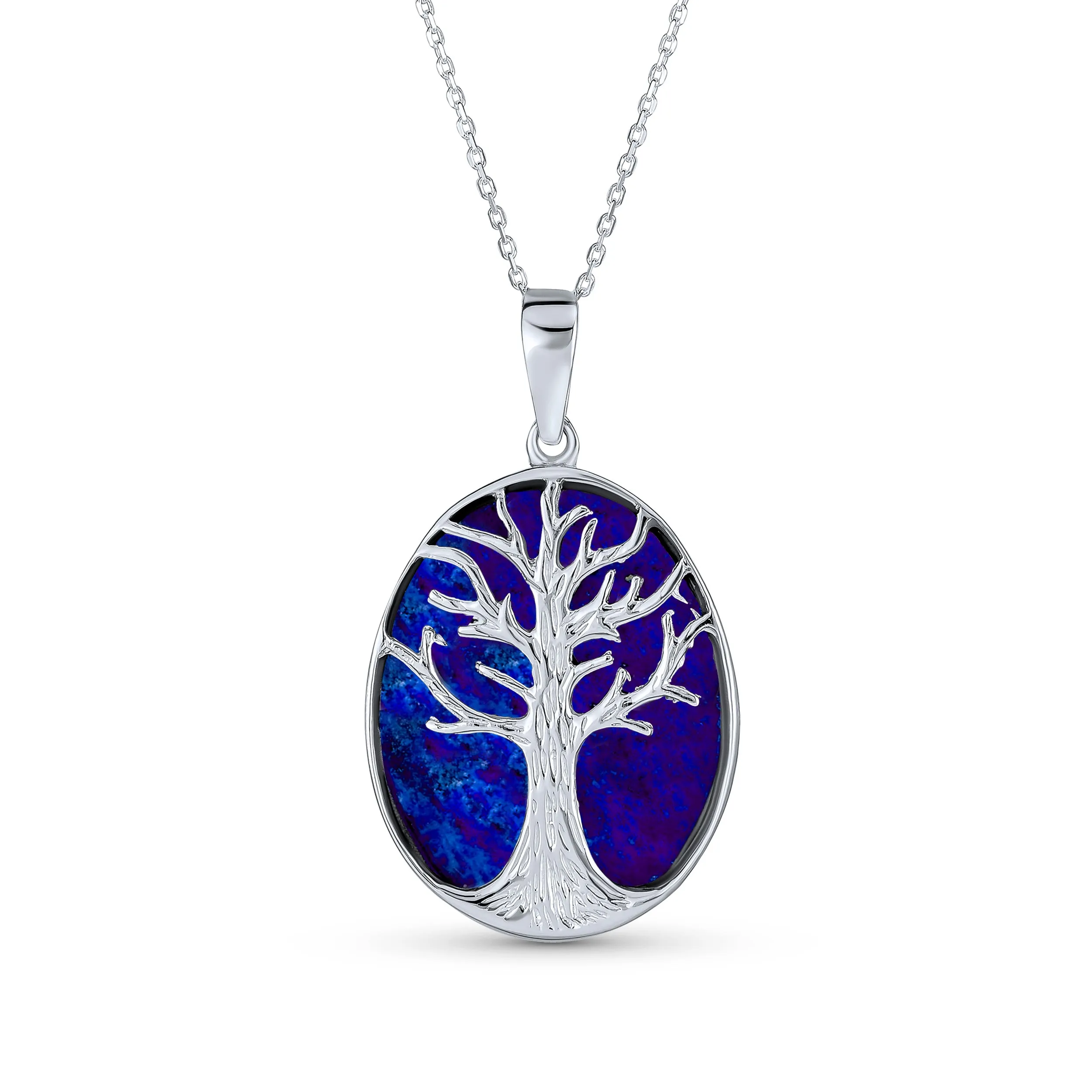 Big Tree Life Celtic Pendant Mother Oval Western Necklace .925 Silver
