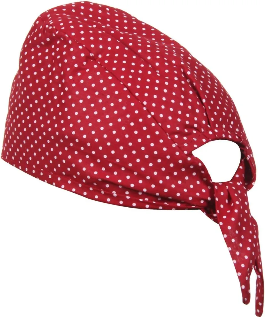 BISMAADH Bamboo Cotton Polka Dot Printed Patka Durag Headcover Skull Cap