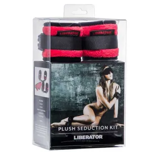 Black Label Plush Seduction Cuff Kit Black Microfiber