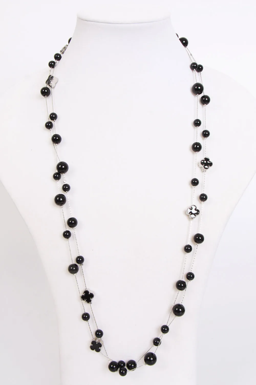 Black Necklace with Beads and Star