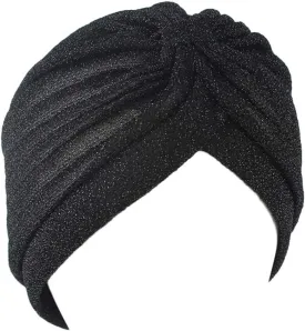 canjoyn Unisex Glitter Twist Pleated Hair Wrap Stretch Turban Hat Chemo Beanie Cap Headwear