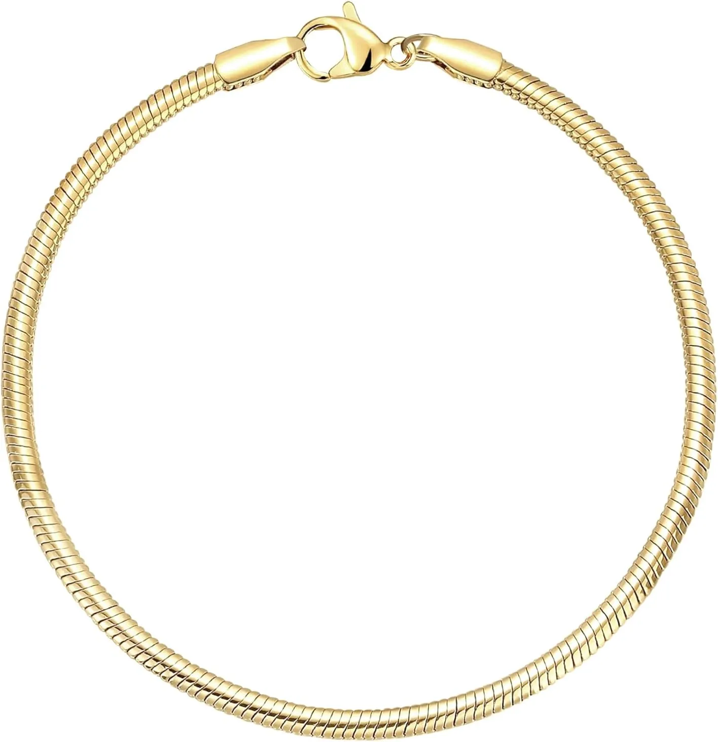 Charm Bracelets for Women, 925 Sterling Silver Plated/14k Gold Bracelet 3mm Dainty Snake Chain Bracelet Men Non Tarnish Jewelry Gifts for Her