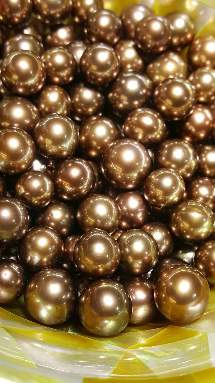 Chocolate Tahitian Pearls Round 9mm to 11.9mm AA1 Quality