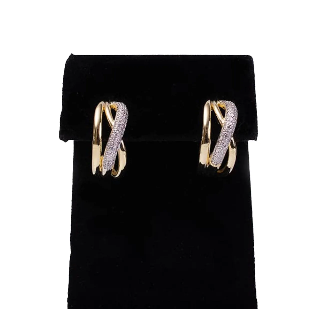 Crystal Crossover Statement Earrings