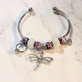 Dragonfly Euro Crystal Bangle Cuff