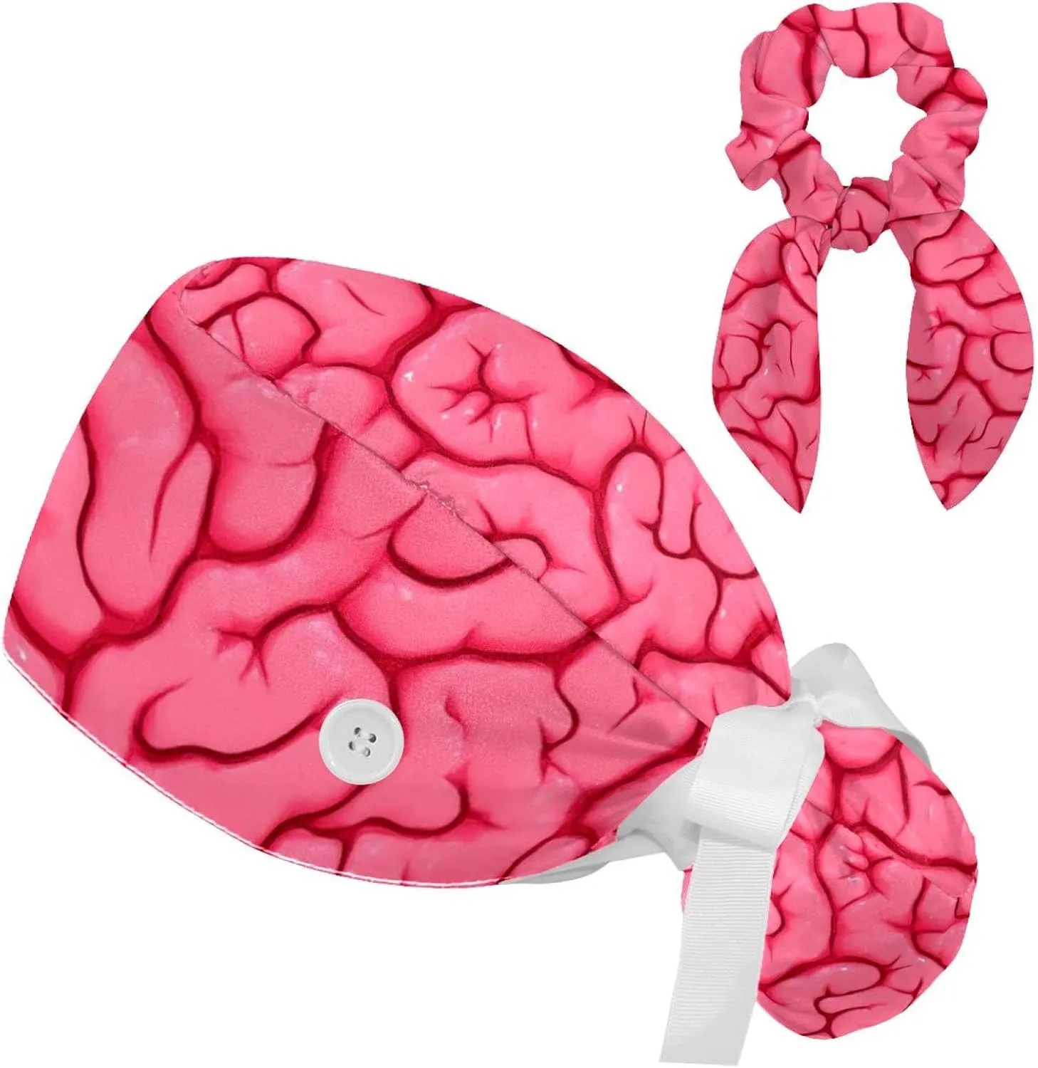 Dragons Scrub Cap Surgical Nurse Cap for Women Long Hair Ponytail Pouch Tie Back Hats