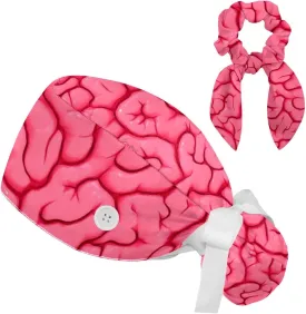 Dragons Scrub Cap Surgical Nurse Cap for Women Long Hair Ponytail Pouch Tie Back Hats