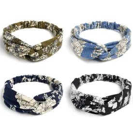 Elastic Knotted Headbands for Women Cloth Head Hair Bands for Women's Hair Non Slip Boho Wrap Twisted Hair Accessories