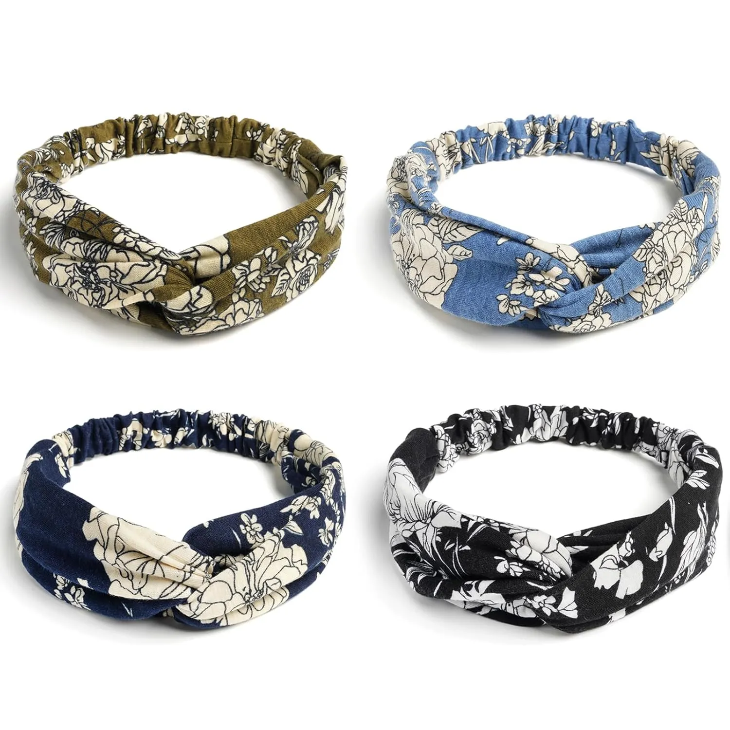 Elastic Knotted Headbands for Women Cloth Head Hair Bands for Women's Hair Non Slip Boho Wrap Twisted Hair Accessories