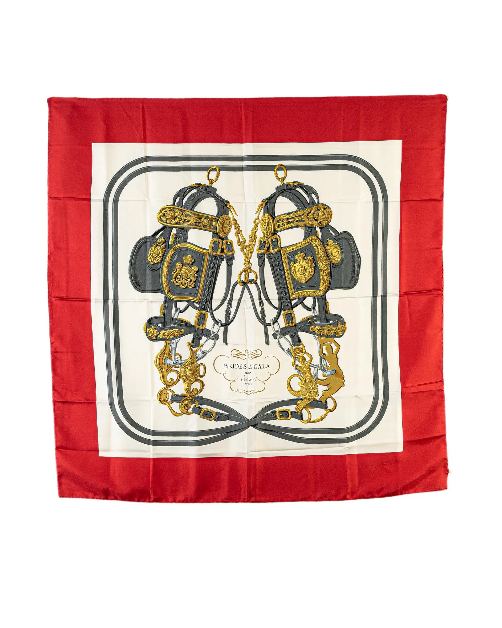 Elegant Silk Scarf with Equestrian Print