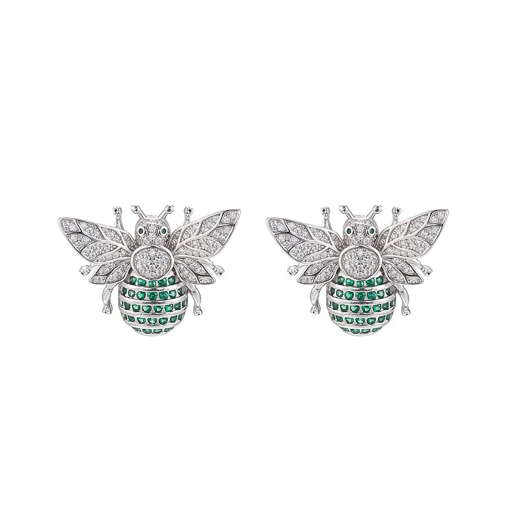 Emerald Bee Statement Earrings