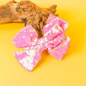 Endearing Pink Sequin Hair Bow