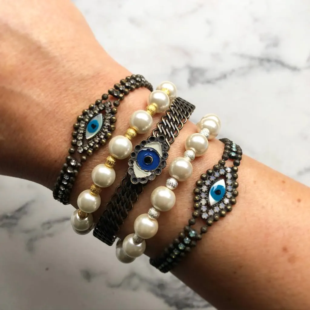Faux Pearl Stardust Bead Bracelet