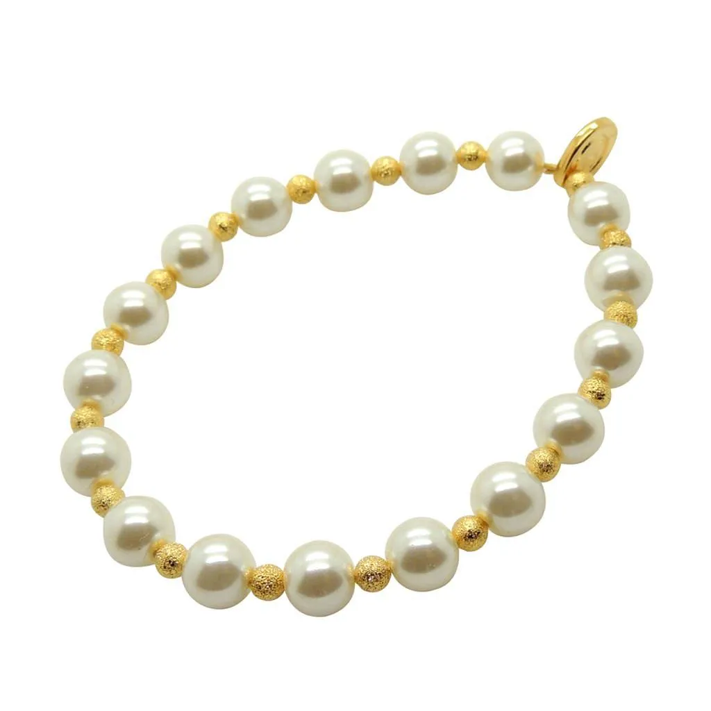 Faux Pearl Stardust Bead Bracelet