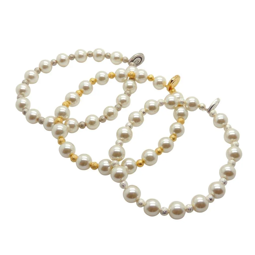 Faux Pearl Stardust Bead Bracelet
