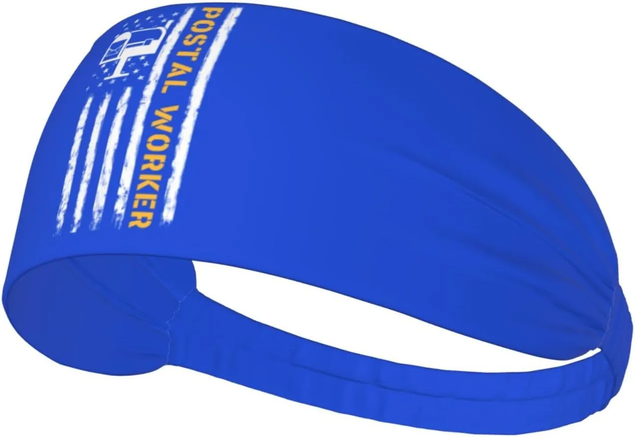 Generic Postal Worker American Flag Headbands Sports Sweatbands Non-Slip Sports Running Quick Drying Headband2, Black